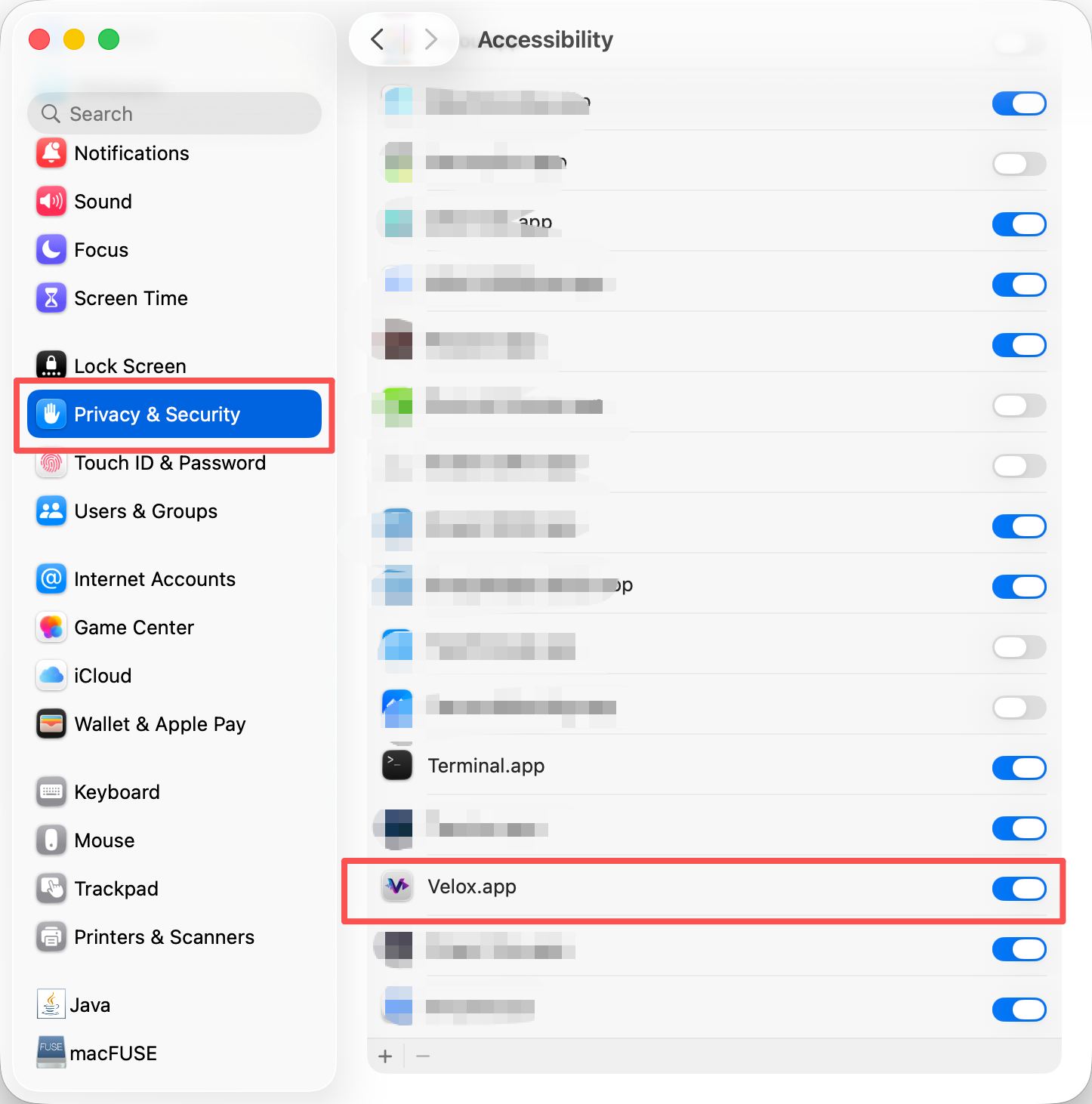 Accessibility Settings Panel